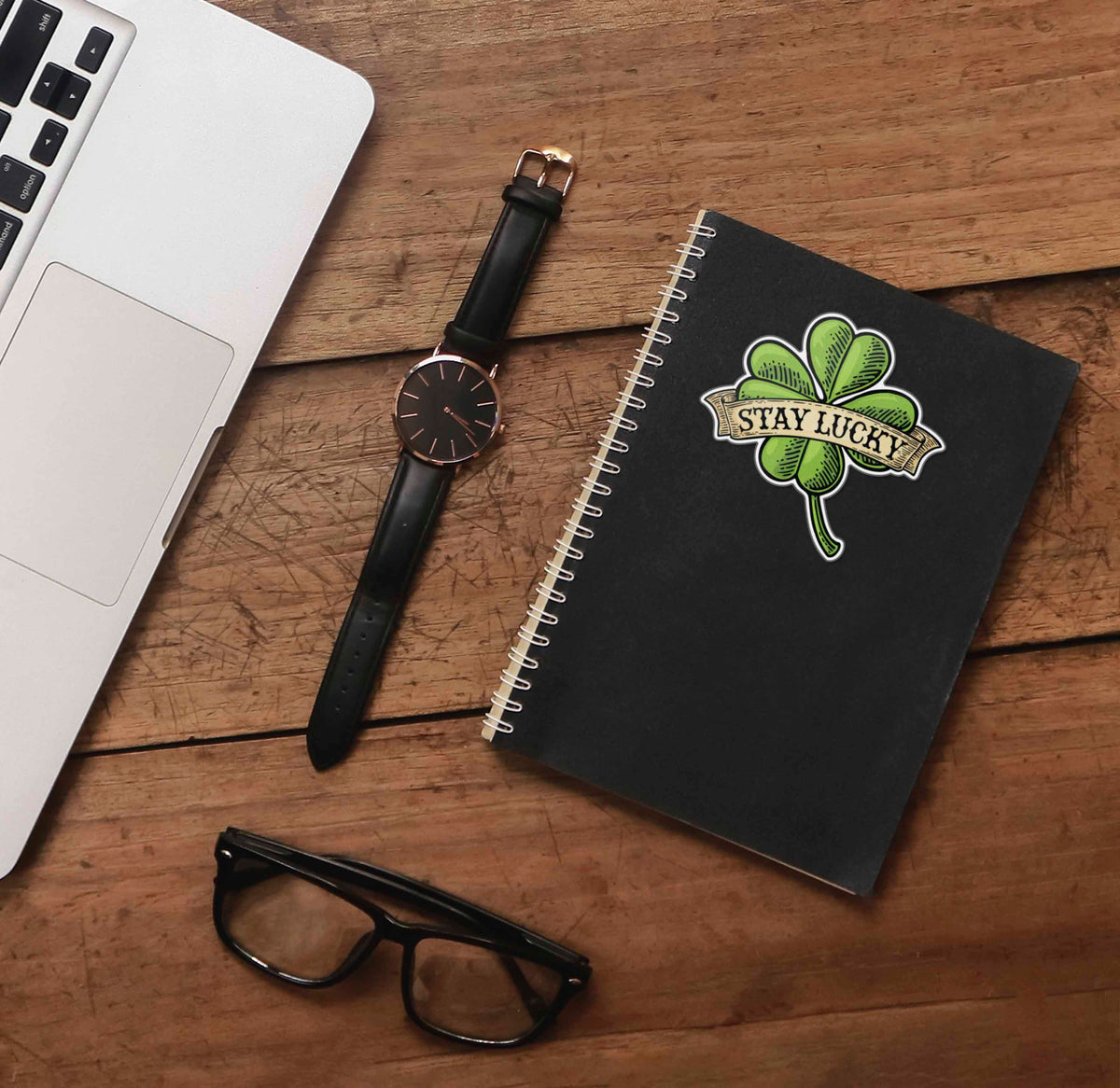 Stay Lucky Four Leaf Clover Sticker