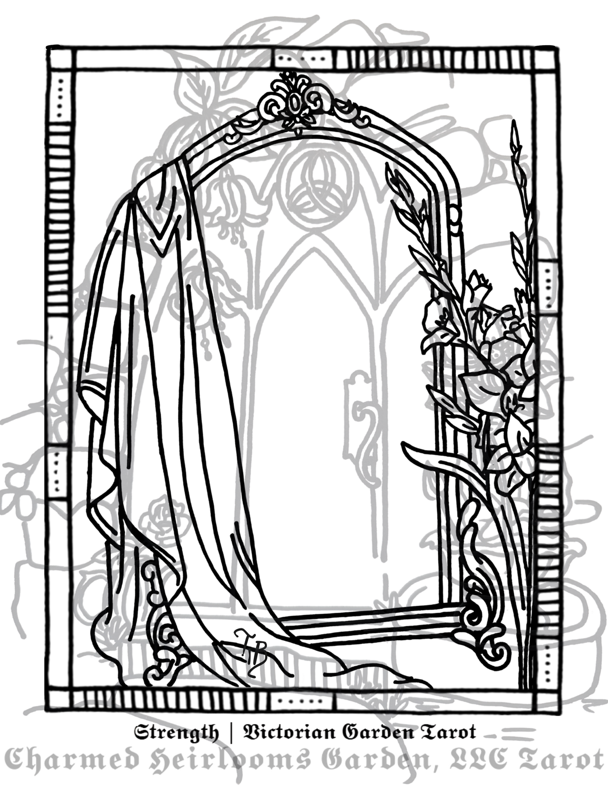 Major Arcana Tarot Coloring Page - 𝕾𝖙𝖗𝖊𝖓𝖌𝖙𝖍