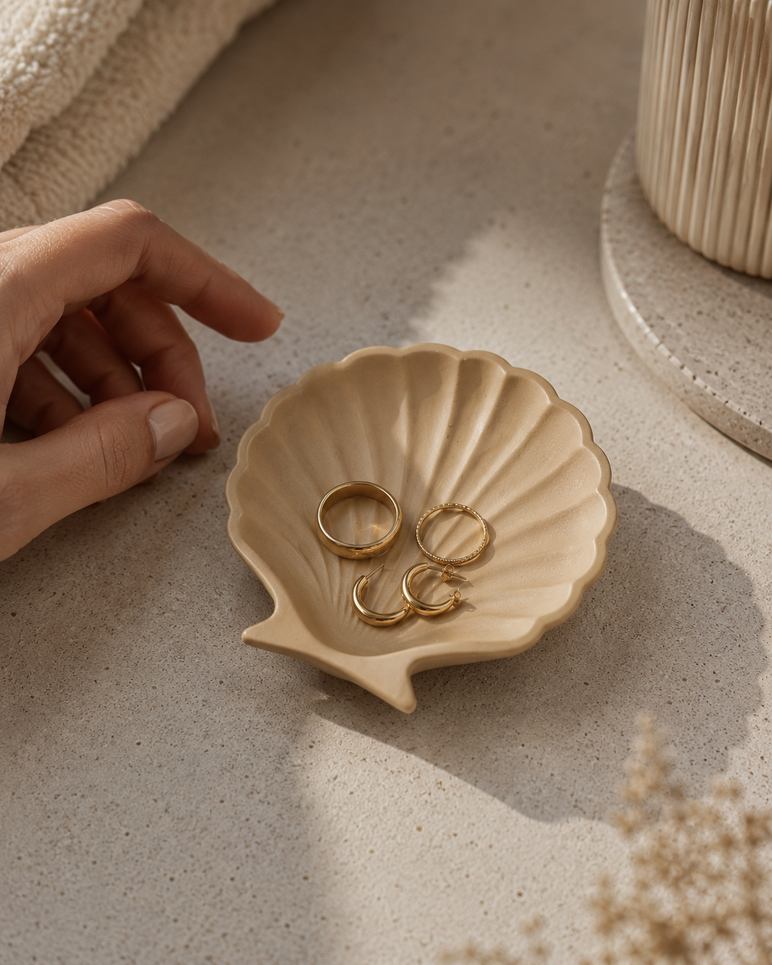Stucco Shell Trinket Tray