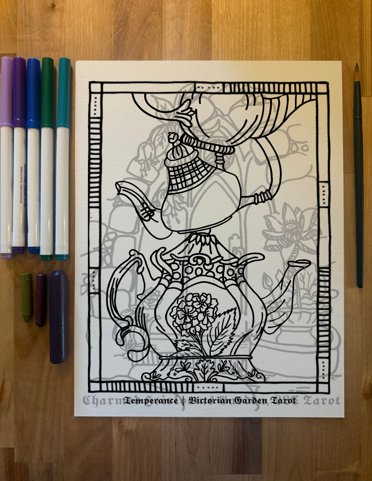 Major Arcana Tarot Coloring Page - 𝕿𝖊𝖒𝖕𝖊𝖗𝖆𝖓𝖈𝖊