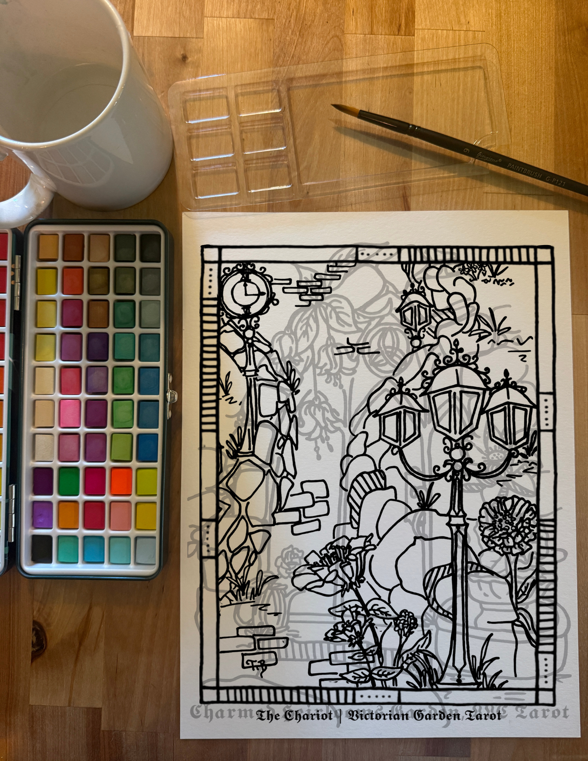 Major Arcana Tarot Coloring Page - 𝕿𝖍𝖊 𝕮𝖍𝖆𝖗𝖎𝖔𝖙