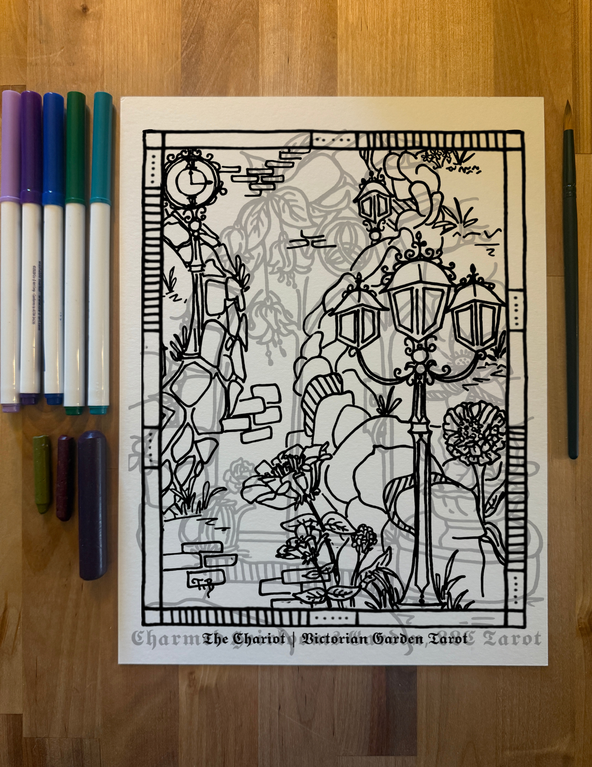 Major Arcana Tarot Coloring Page - 𝕿𝖍𝖊 𝕮𝖍𝖆𝖗𝖎𝖔𝖙