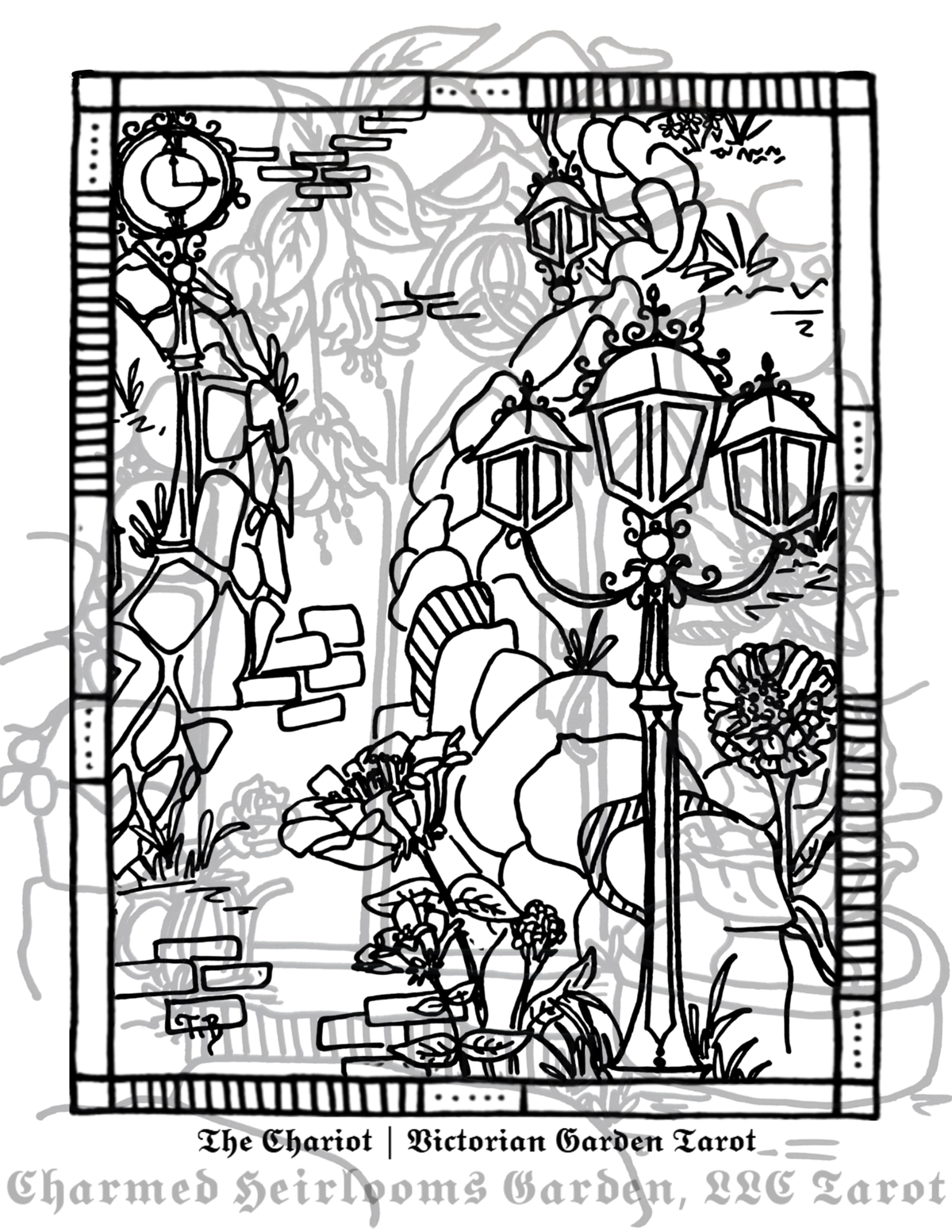 Major Arcana Tarot Coloring Page - 𝕿𝖍𝖊 𝕮𝖍𝖆𝖗𝖎𝖔𝖙