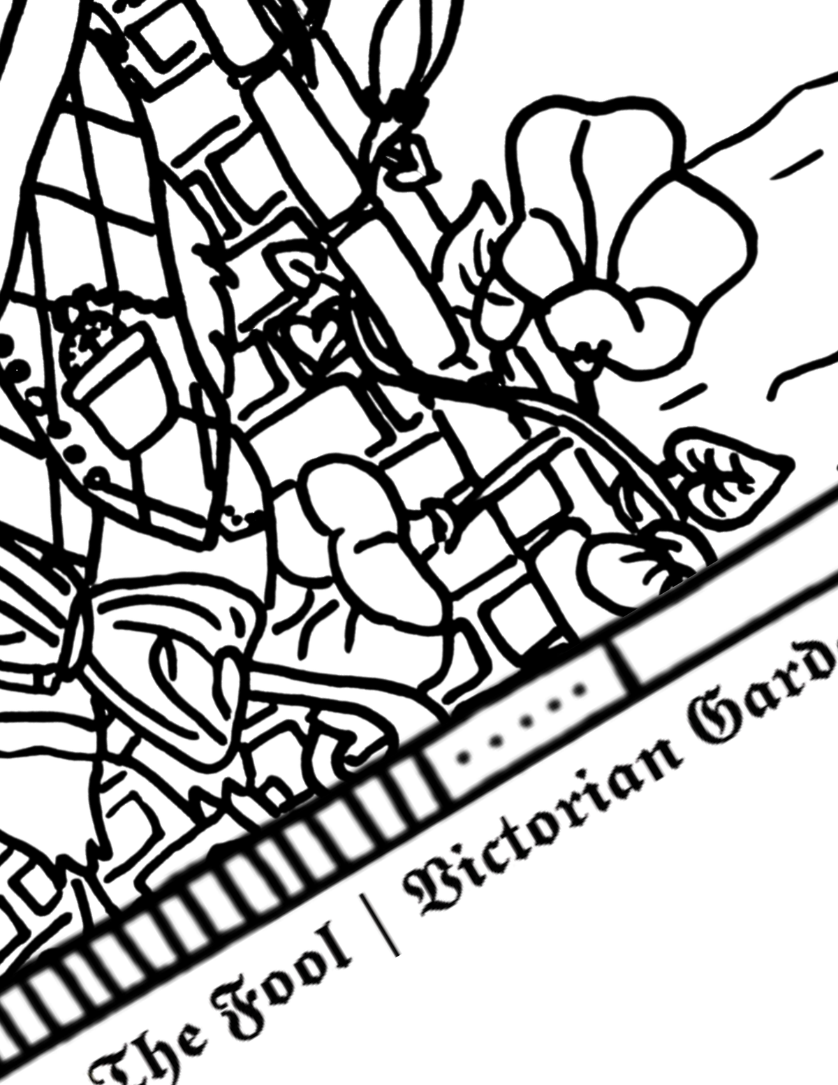 Major Arcana Tarot Coloring Page - 𝕿𝖍𝖊 𝕱𝖔𝖔𝖑