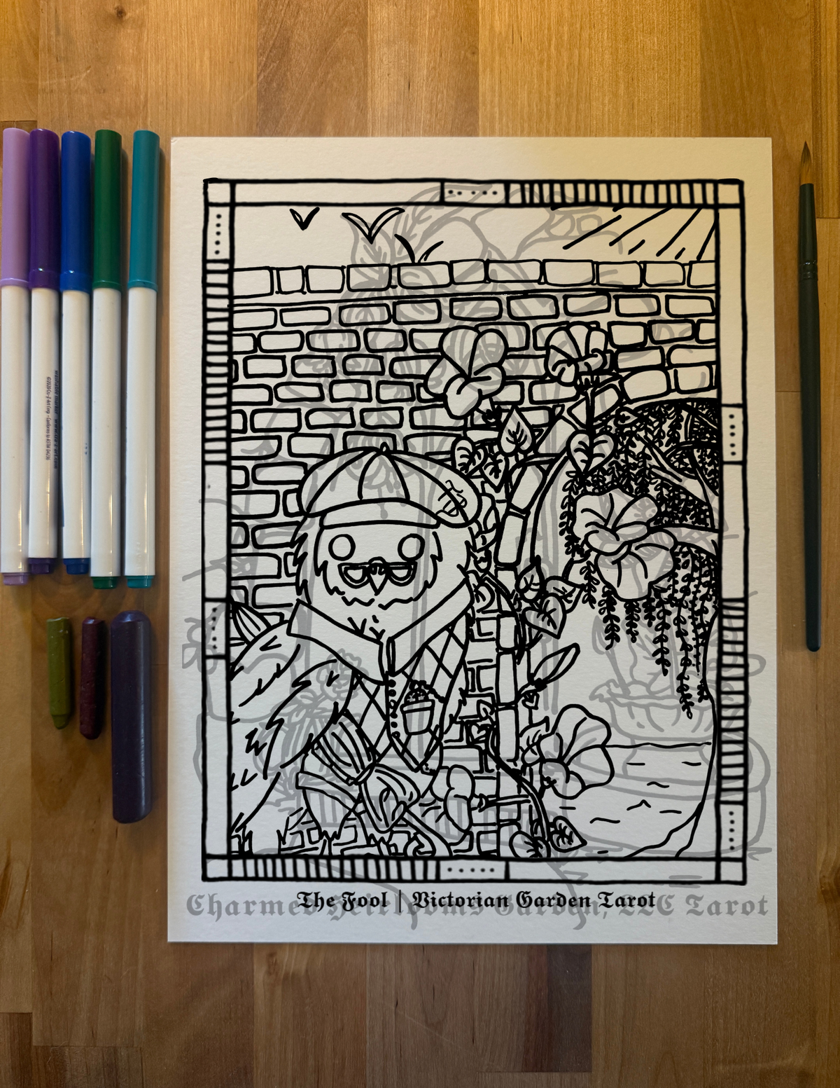 Major Arcana Tarot Coloring Page - 𝕿𝖍𝖊 𝕱𝖔𝖔𝖑