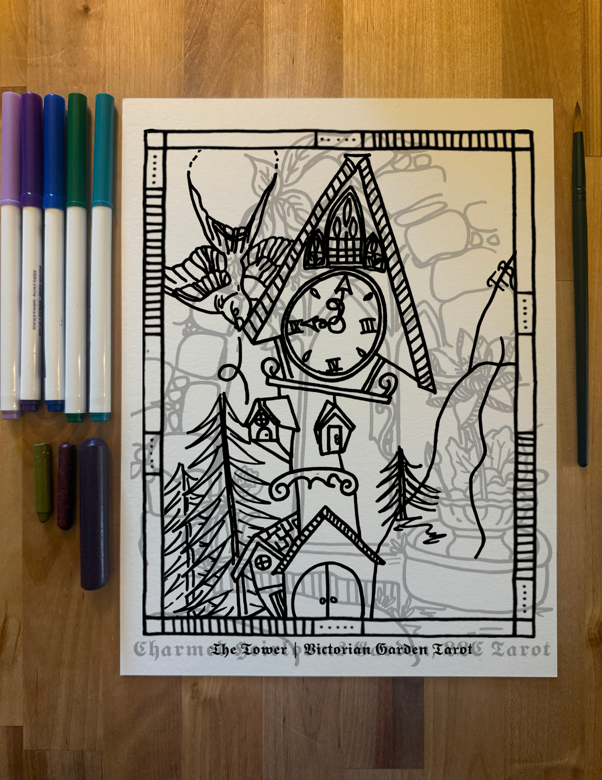 Major Arcana Tarot Coloring Page - 𝕿𝖍𝖊 𝕿𝖔𝖜𝖊𝖗