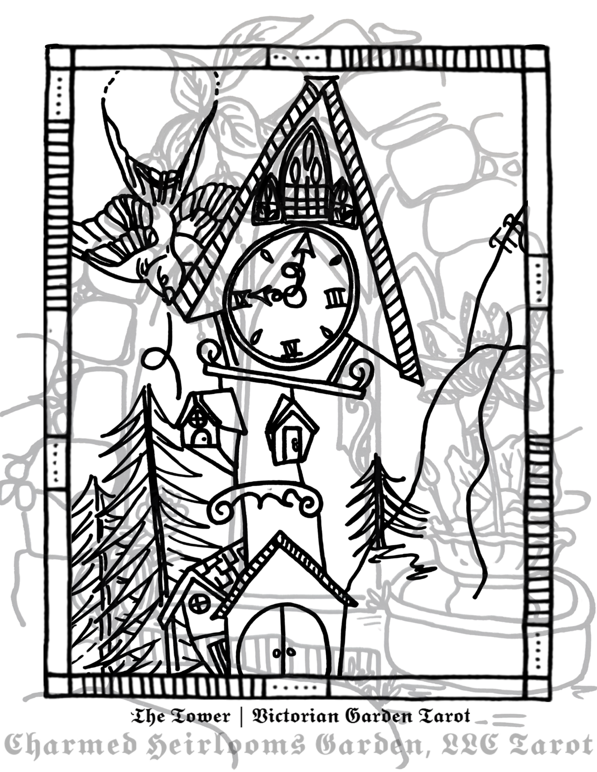 Major Arcana Tarot Coloring Page - 𝕿𝖍𝖊 𝕿𝖔𝖜𝖊𝖗
