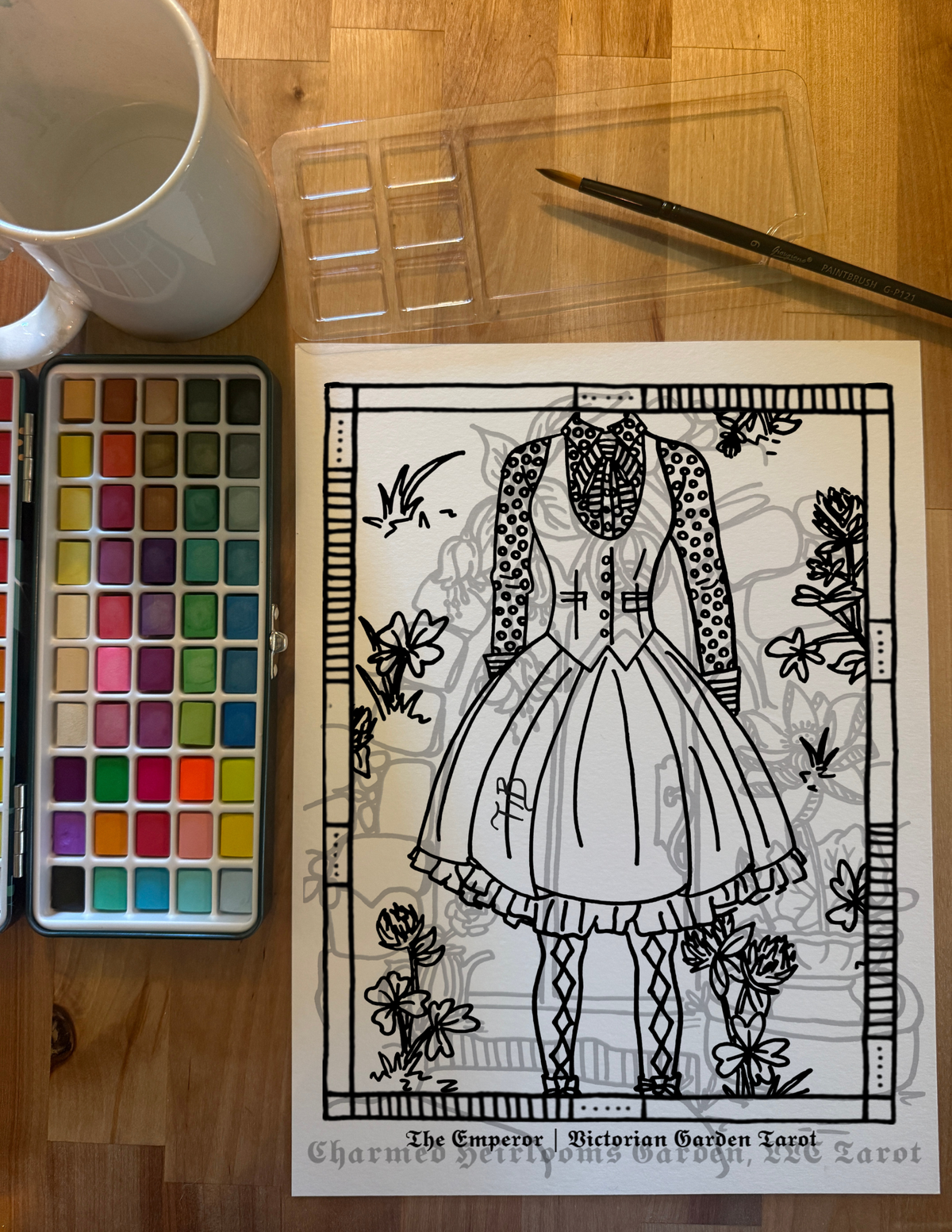 Major Arcana Tarot Coloring Page - 𝕿𝖍𝖊 𝕰𝖒𝖕𝖊𝖗𝖔𝖗