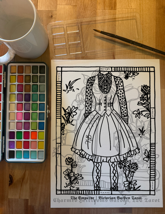 Major Arcana Tarot Coloring Page - 𝕿𝖍𝖊 𝕰𝖒𝖕𝖊𝖗𝖔𝖗