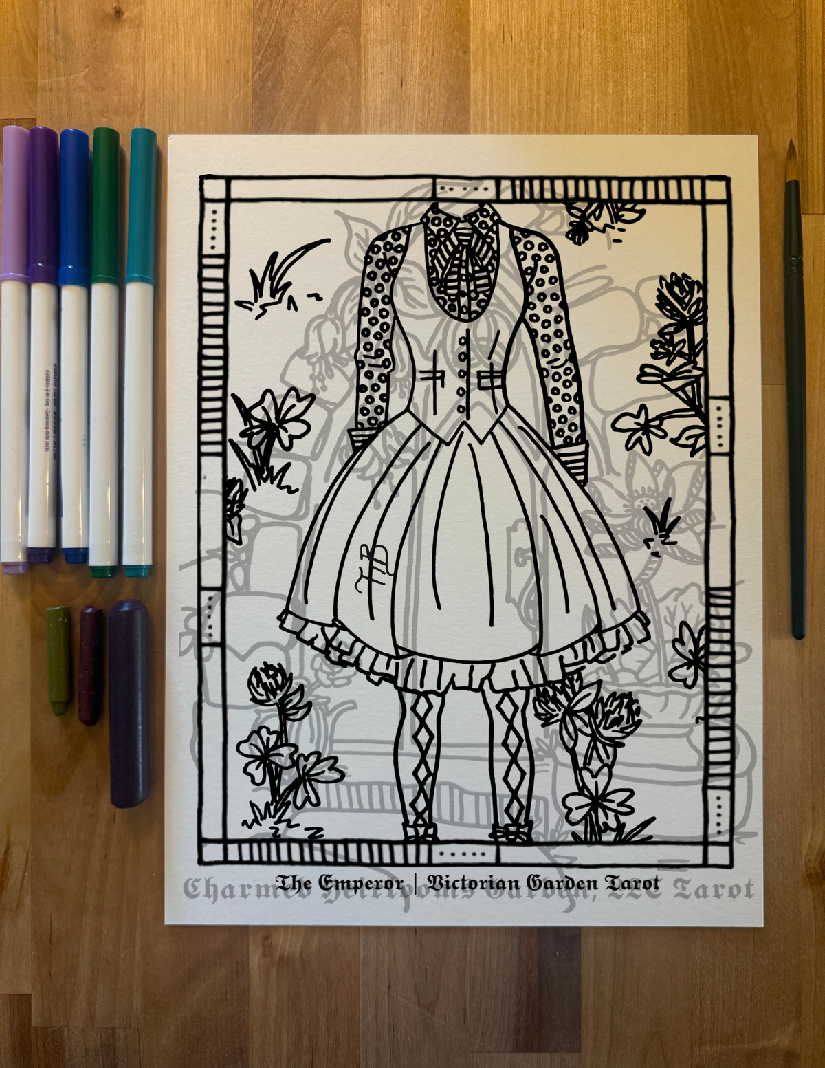 Major Arcana Tarot Coloring Page - 𝕿𝖍𝖊 𝕰𝖒𝖕𝖊𝖗𝖔𝖗