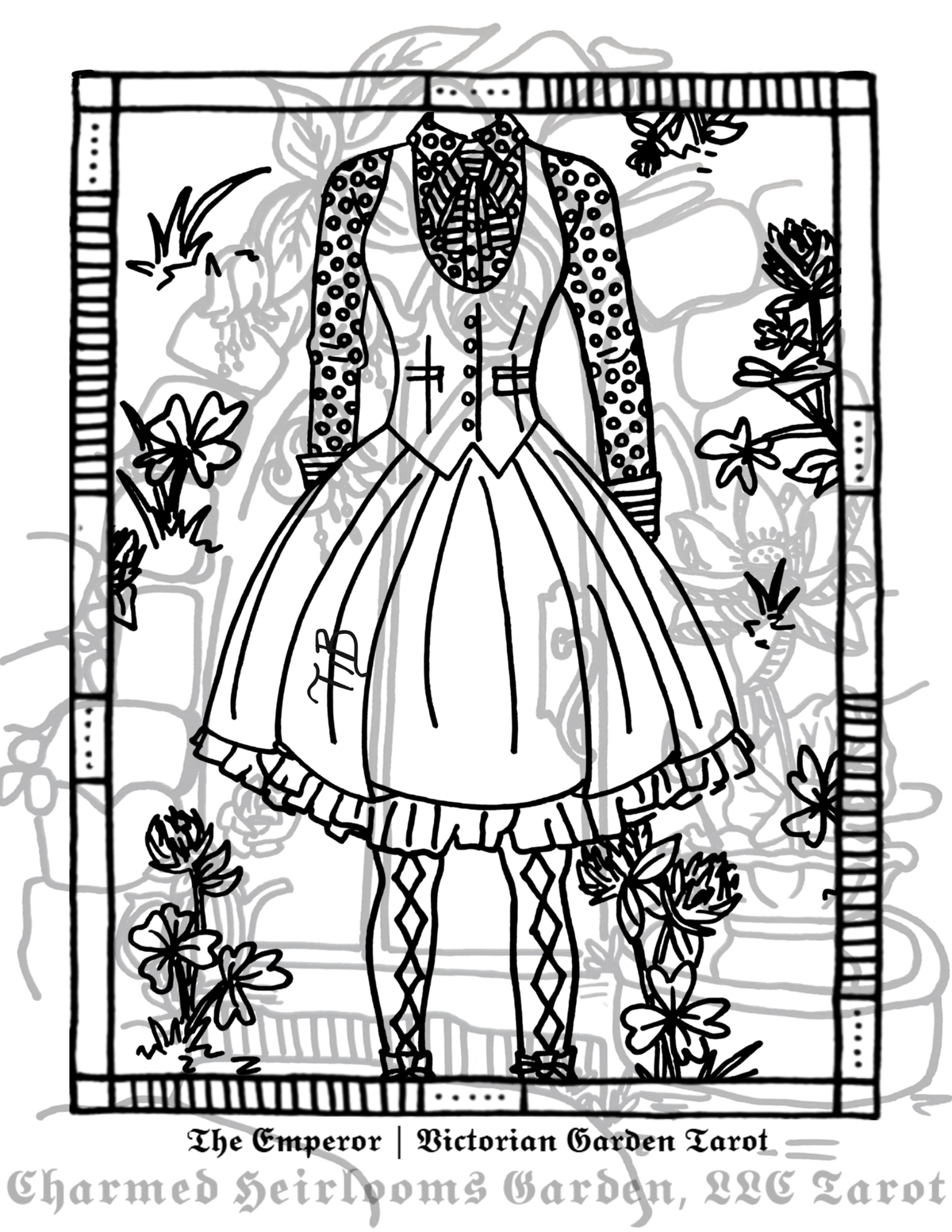 Major Arcana Tarot Coloring Page - 𝕿𝖍𝖊 𝕰𝖒𝖕𝖊𝖗𝖔𝖗
