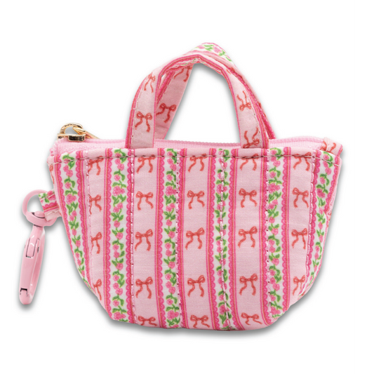 Simply Southern® Mini Tote Coin Purse Keychain: Pink