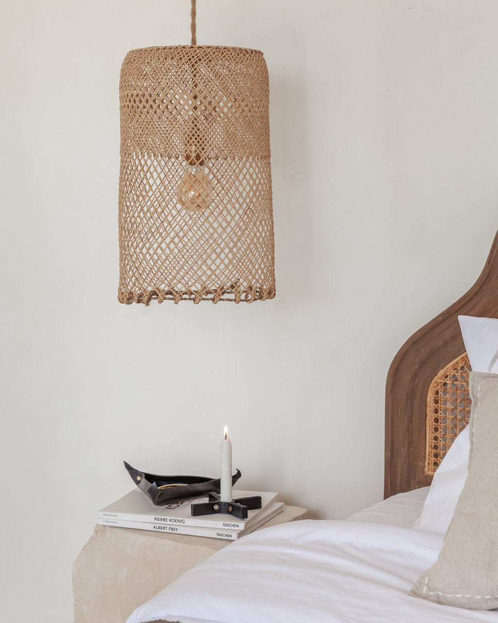 Minimal Leather Candle Holder Set of 2