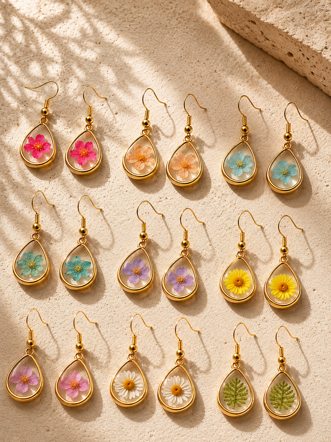 Wildflower Gold Dangle Earrings