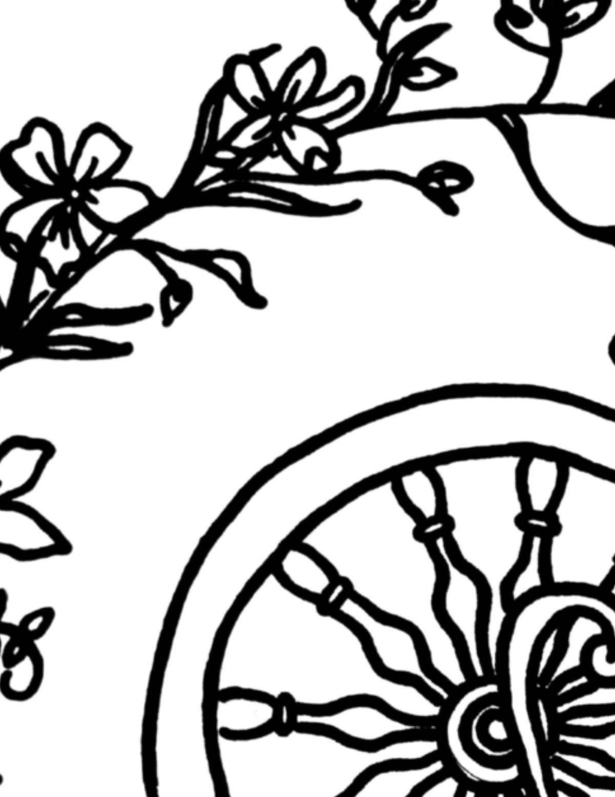 Major Arcana Tarot Coloring Page - 𝖂𝖍𝖊𝖊𝖑 𝖔𝖋 𝕱𝖔𝖗𝖙𝖚𝖓𝖊
