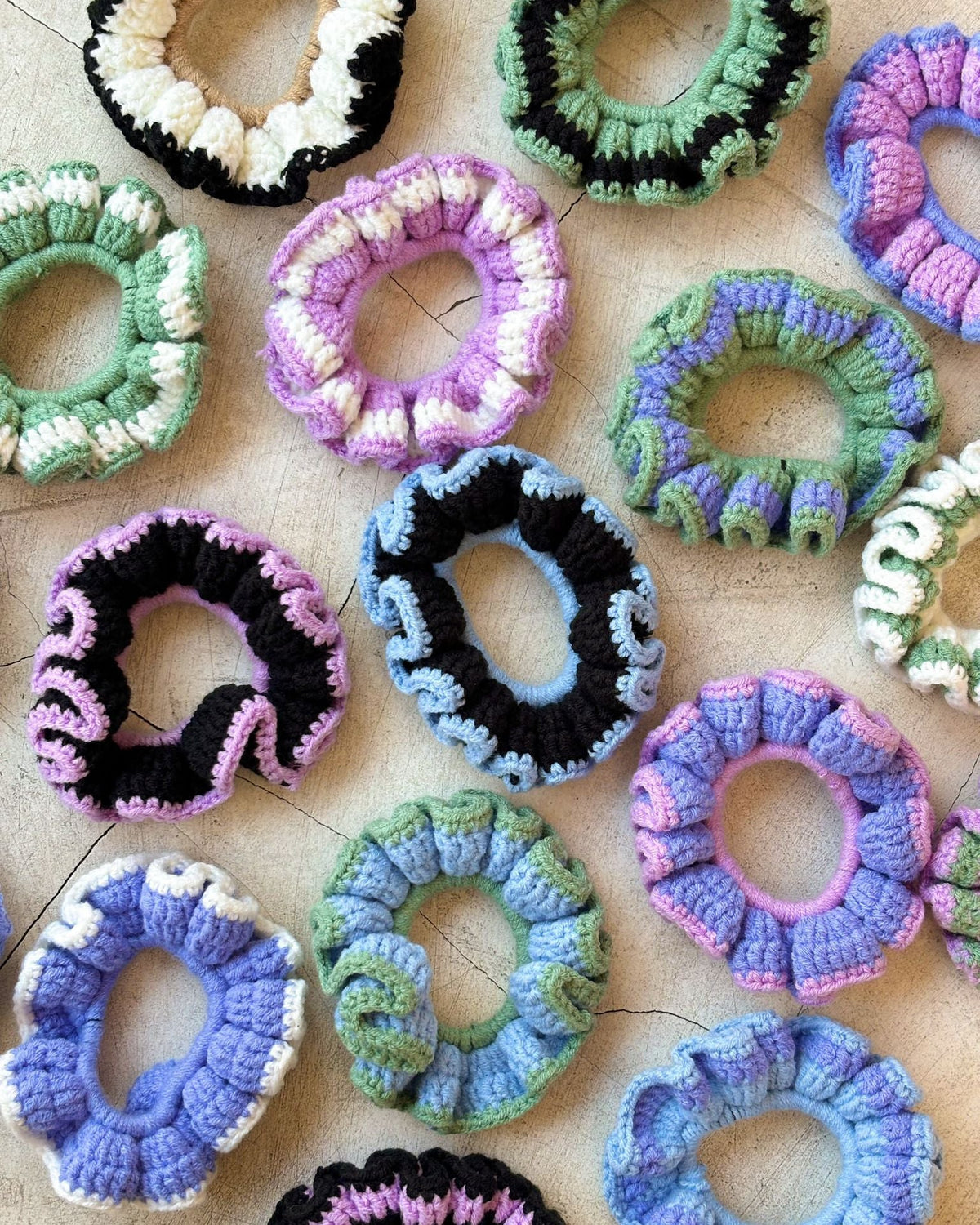 Cotton Crochet Scrunchie - Set of 3