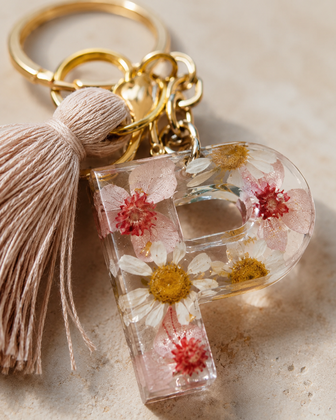 Wildflower Letter Keychain