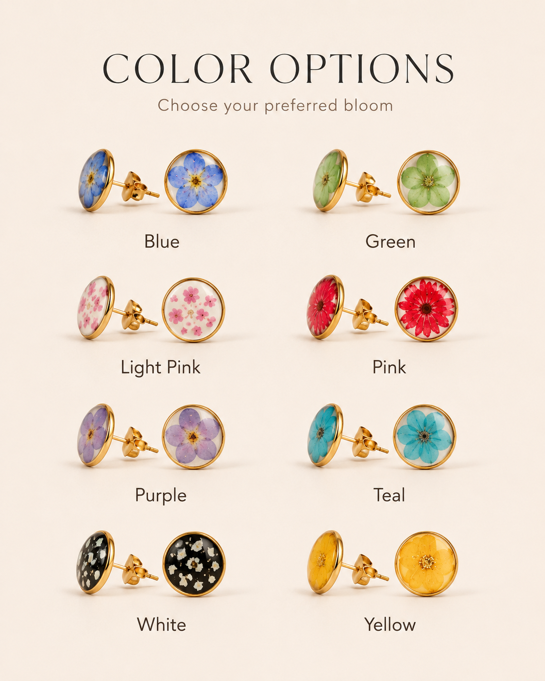 Wildflower Gold Stud Earrings