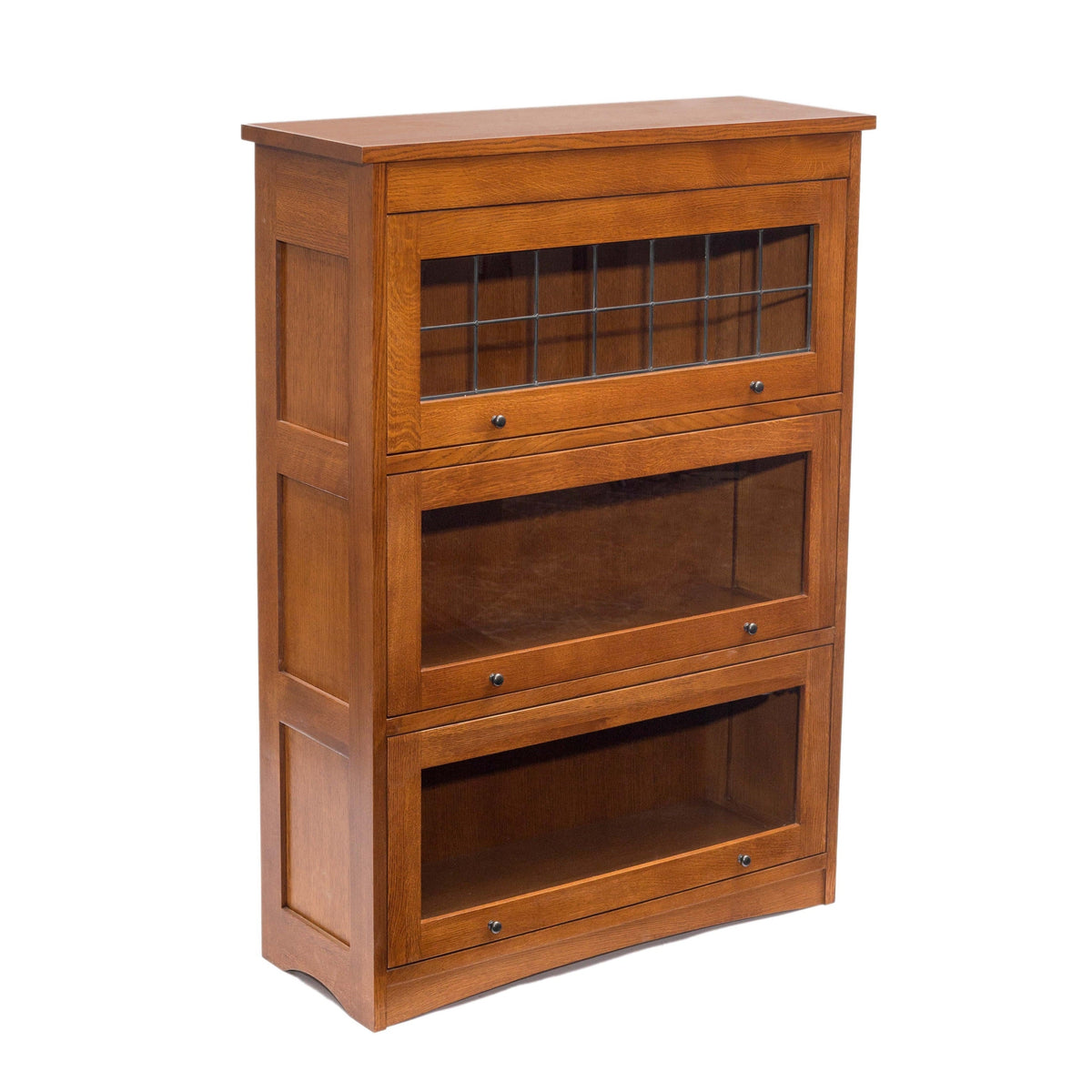 Mission Craftsman Style Oak Barrister Bookcase - 3 Stack