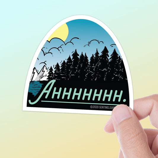 Ahhhhh. Mountain Lake Sticker