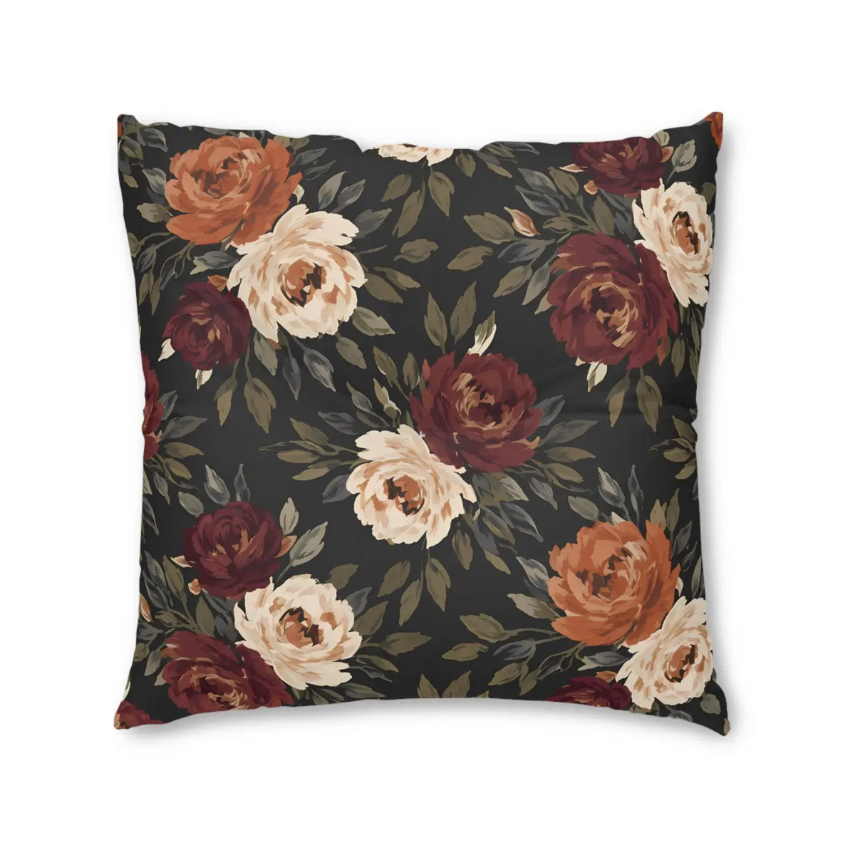 DipaliZ Tufted Floor Pillow Floral Cozy Rose Autumn Decor