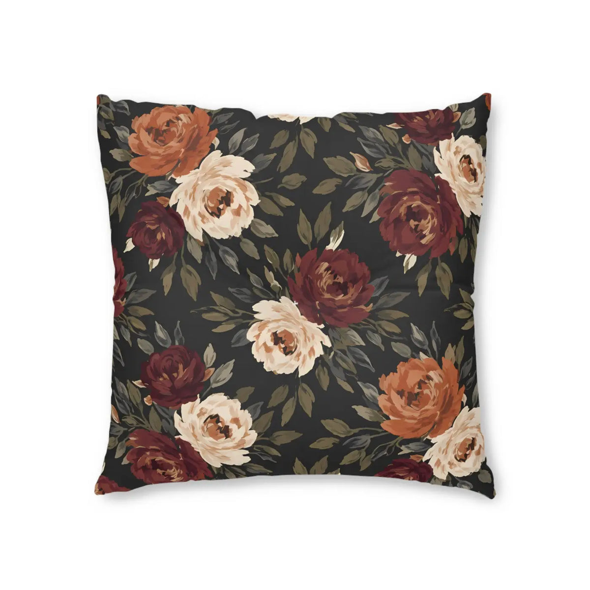 DipaliZ Tufted Floor Pillow Floral Cozy Rose Autumn Decor