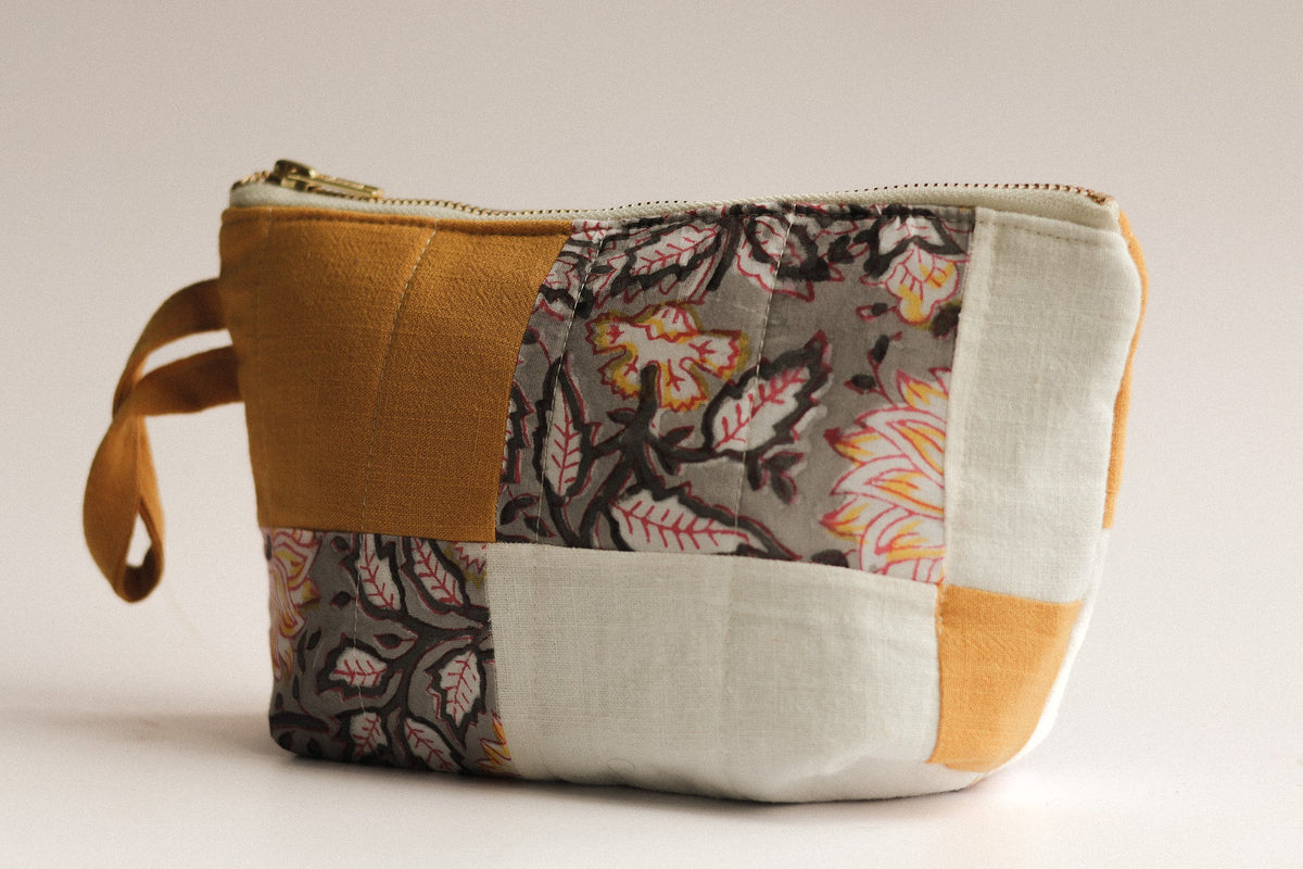 Patchwork Quilted Cosmetic Pouch