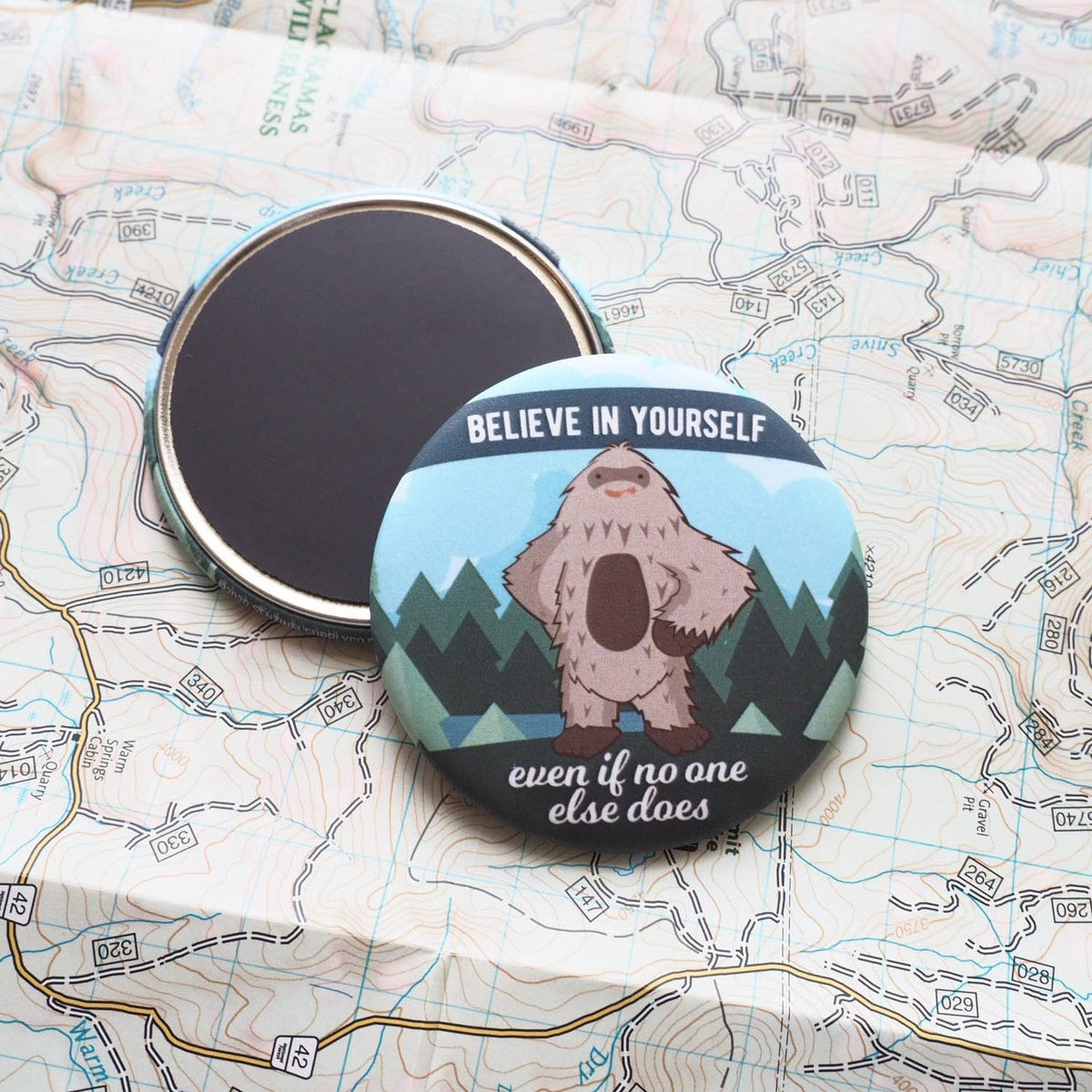 Bigfoot Believe in Yourself Refrigerator Magnet - 2.25"