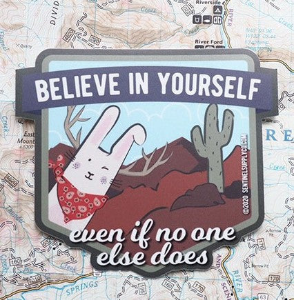 Jackalope Believe in Yourself Desert Sticker