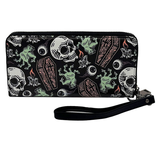 Coffins and Skulls Clutch Wallet