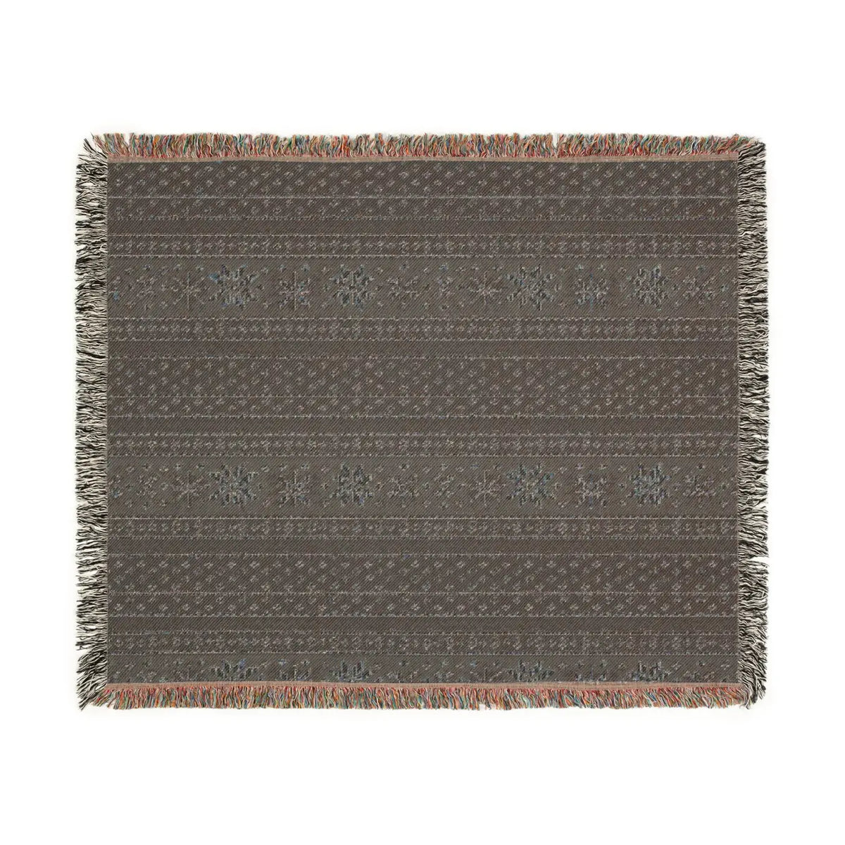 DipaliZ Cozy Woven Blanket Colorful Fringed Edges Cotton