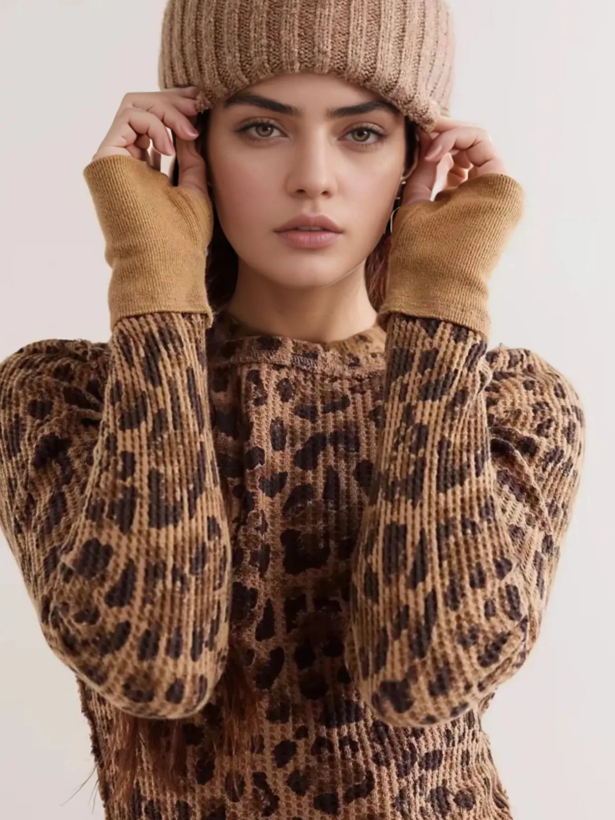 Floral Print Waffle Knit Top