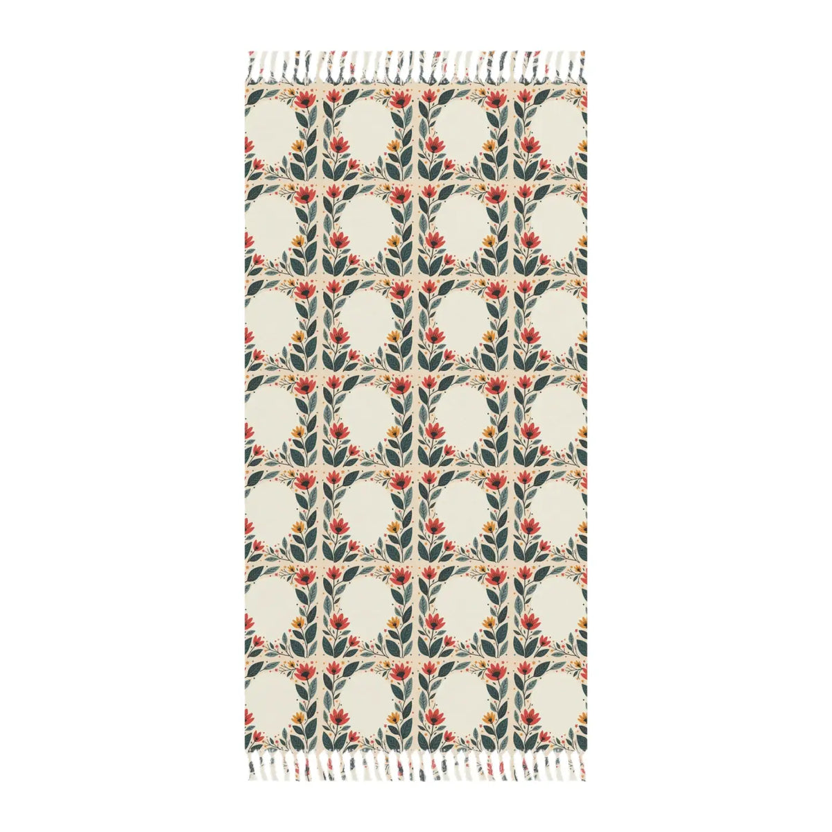 DipaliZ Boho Beach Blanket Vibrant Floral Pattern Large