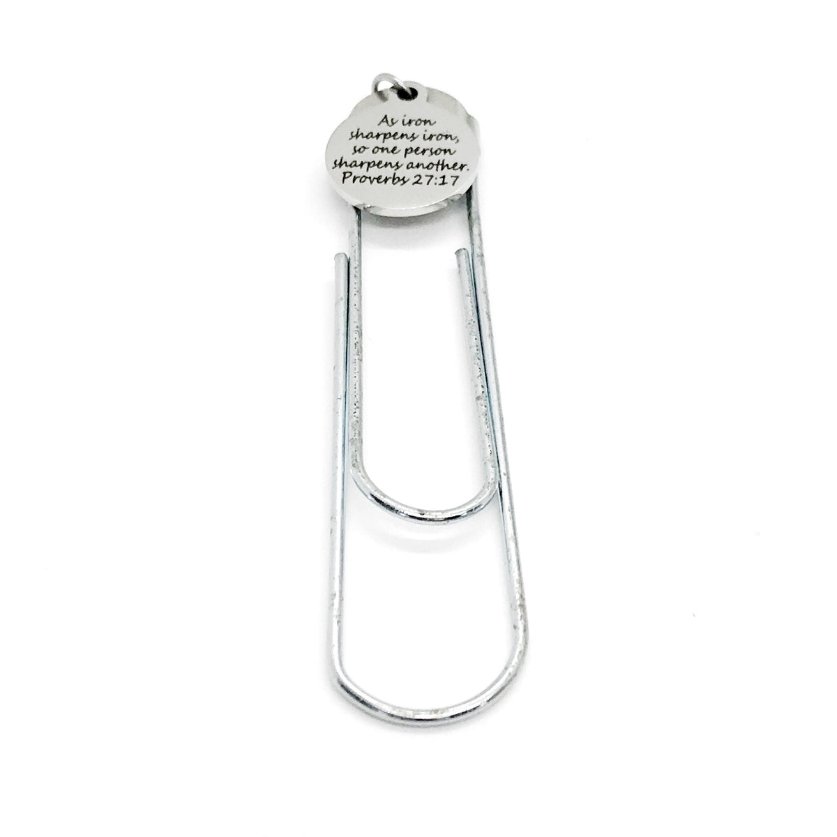 Iron Sharpens Iron Bookmark, Proverbs 27:17, Christian Gift