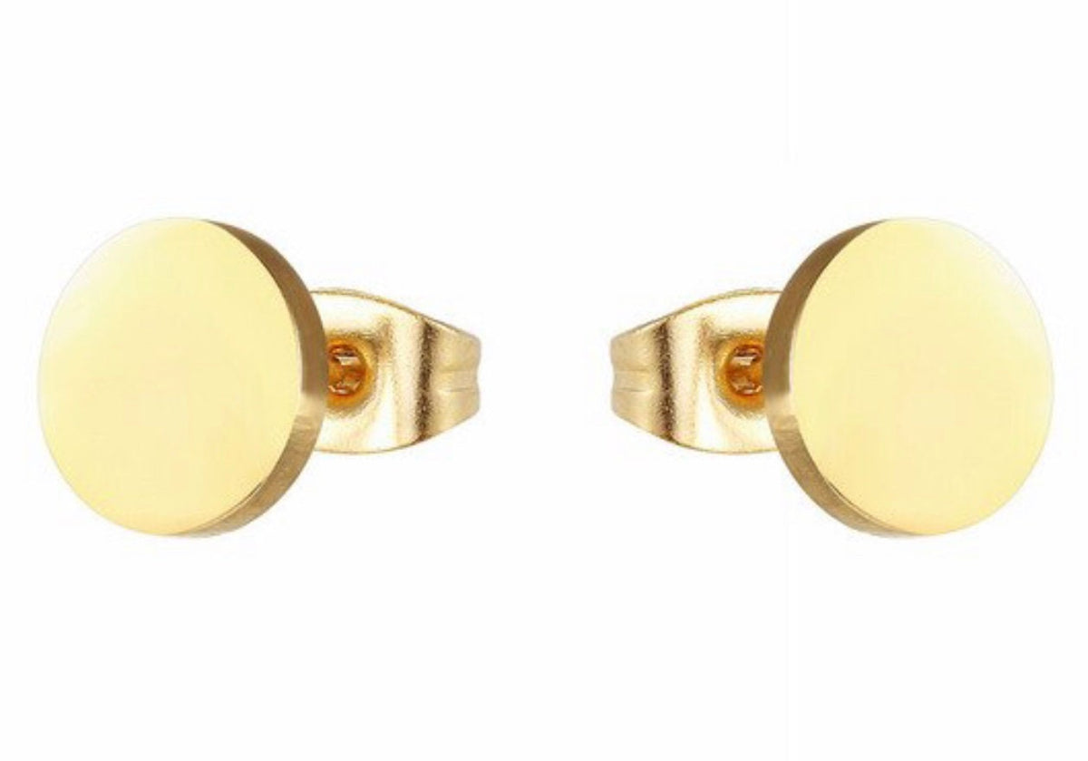 Button Stud Earrings for Men or Women Waterproof Hypoallergenic Stainless Steel Simple Elegant Modern Girls Boys Jewelry Jewellery