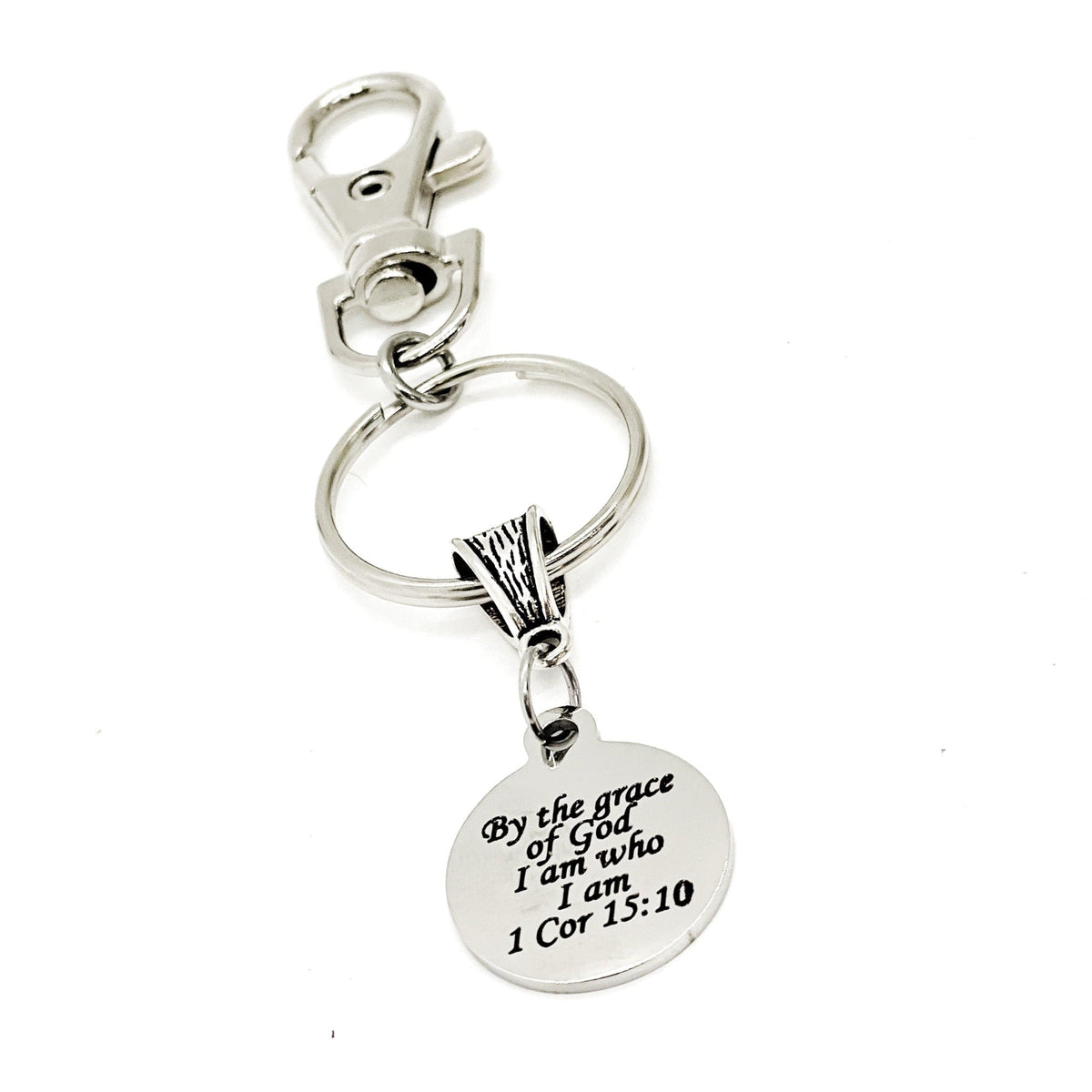 By The Grace Of God I Am Who I Am Keychain Christian Bible Verse Gift