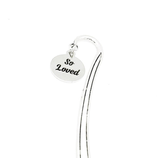 So Loved Charm Bookmark, Love Gift, Husband, Wife, Son, Daughter, Gift For Her, Gift For Him, Student Gift, Going To College
