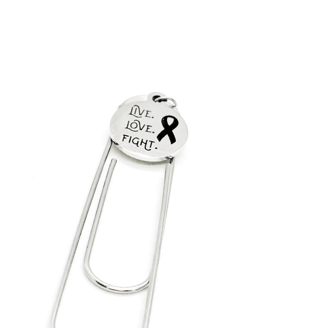 Live Love Fight Cancer Awareness Charm Paperclip Bookmark, Fighting Cancer, Cancer Survivor, Cancer Awareness Gift, Chemo Book Gift Basket