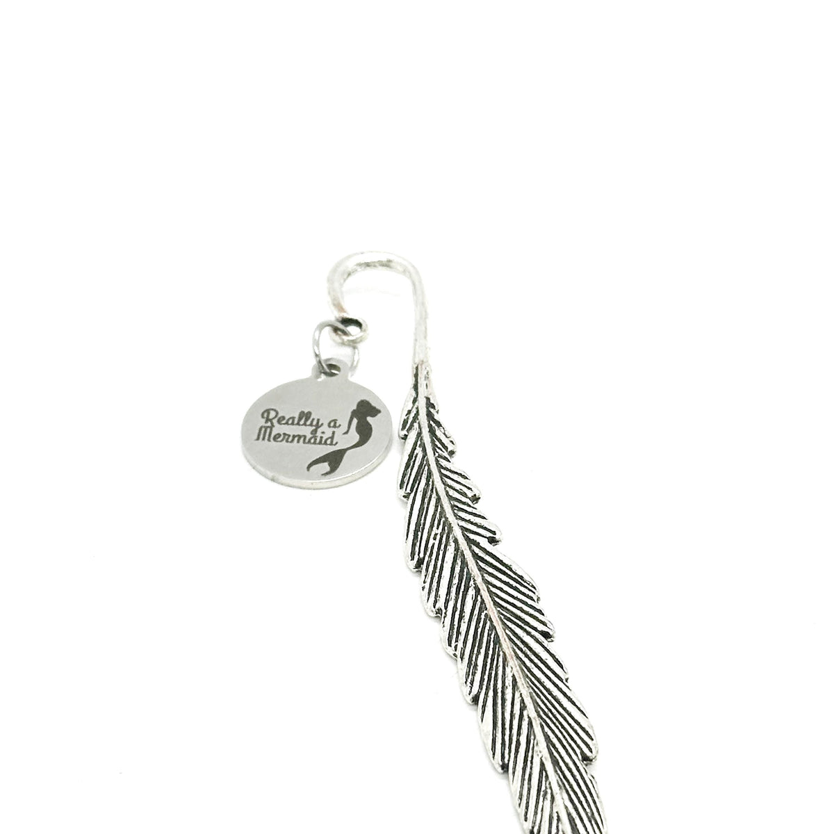 Really A Mermaid Charm Stem Bookmark, Hook Bookmark, Reader Gift For Her, Daughter Gift, Planner Bookmark, Feather, Beach Lover, Wife Gift