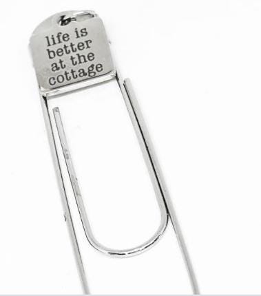 Life Is Better At The Cottage Stainless Steel Paperclip Bookmark Gift