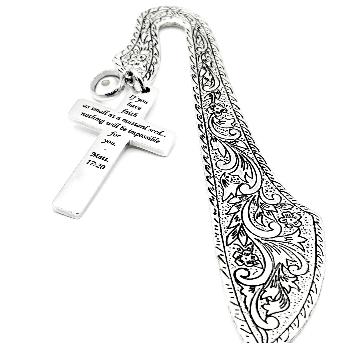 Mustard Seed Faith Cross Bookmark Stainless Steel Christian Bookmark Scripture Gift Matt 17 20 Inspirational Faith Gift
