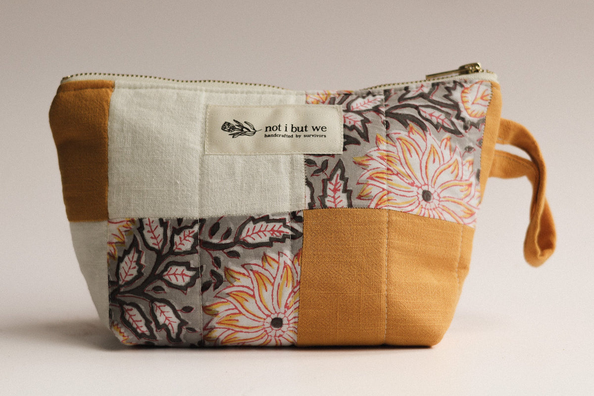 Patchwork Quilted Cosmetic Pouch
