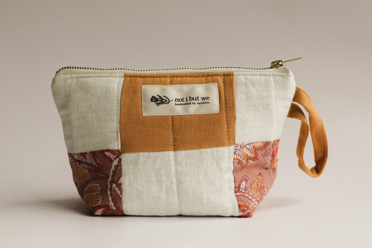 Patchwork Quilted Cosmetic Pouch