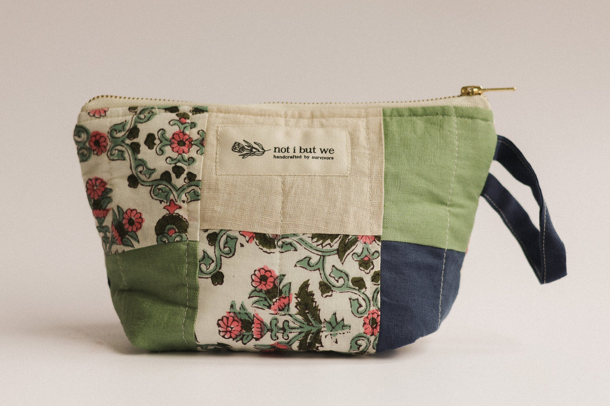 Patchwork Quilted Cosmetic Pouch