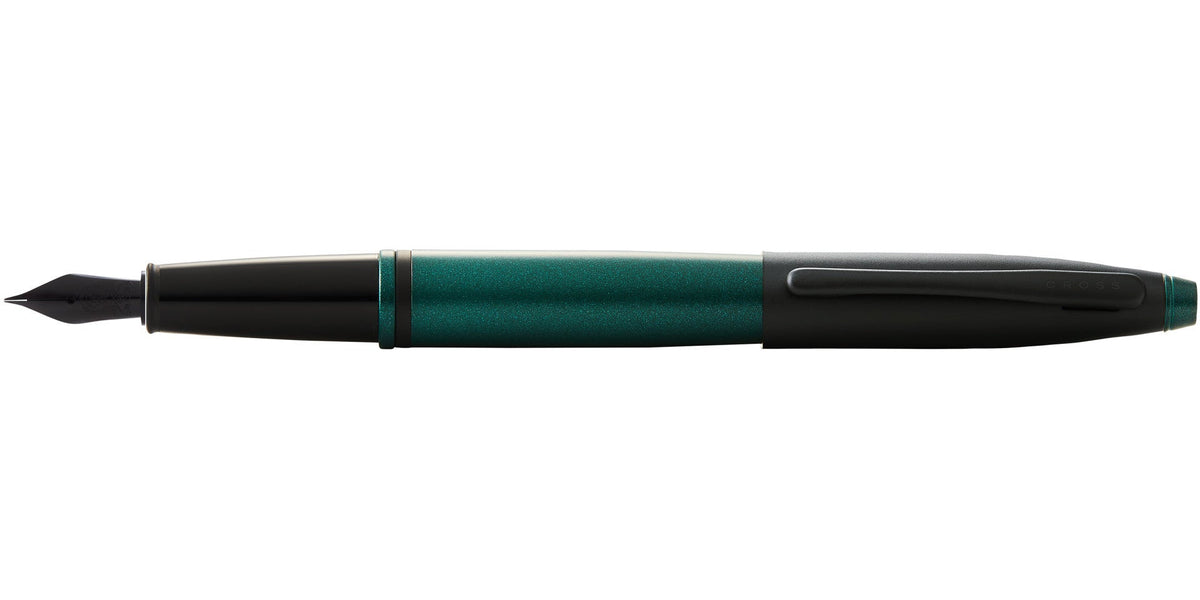 Calais™ Matte Green and Black Lacquer Fine Nib Fountain Pen