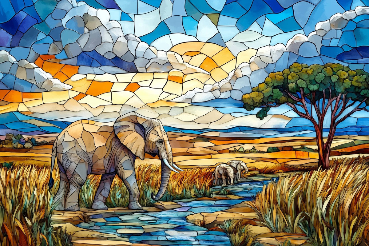 Noble Nomads Stained Glass 1000 Piece Jigsaw Puzzle | Trippy Puzzle Co
