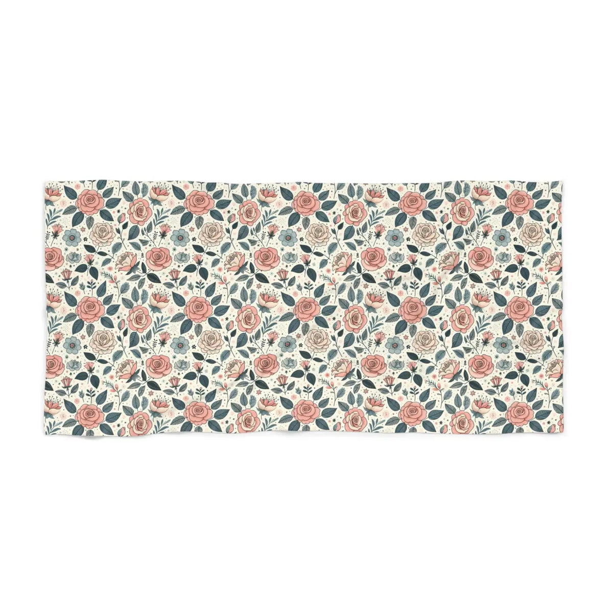 DipaliZ Rose Flowers Beach Towel Cotton Loop Backing