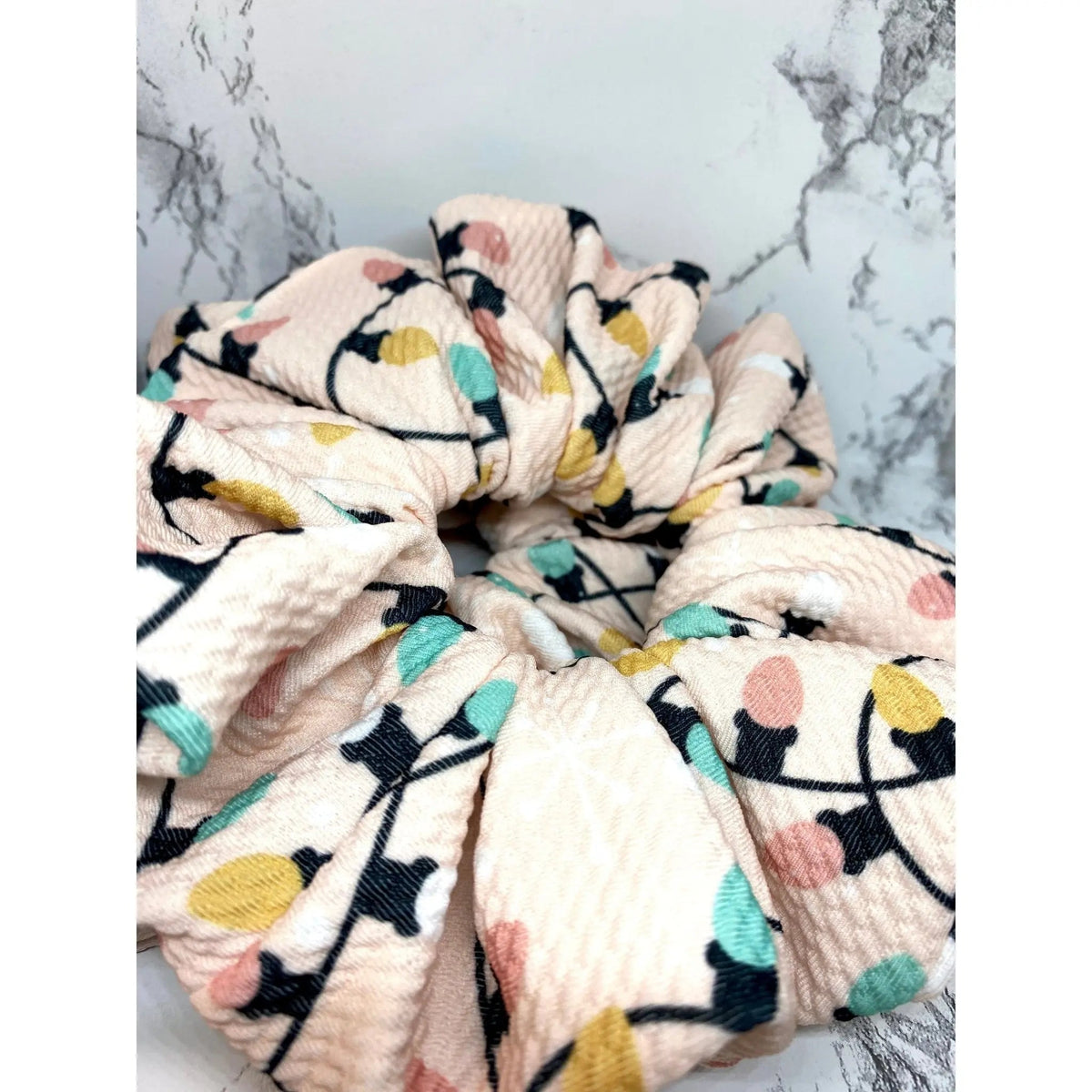 Pink Lights Christmas Bullet Scrunchie