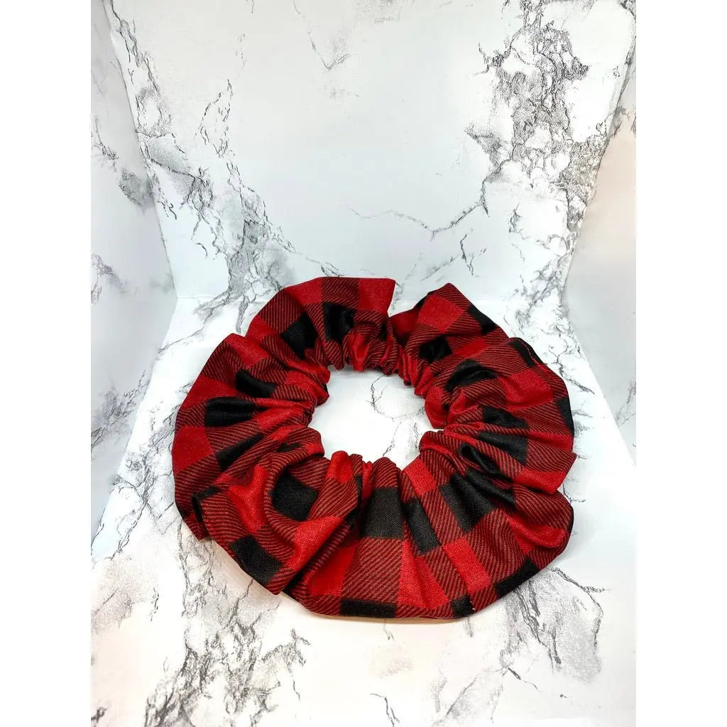 Red Buffalo Plaid Christmas Scrunchie