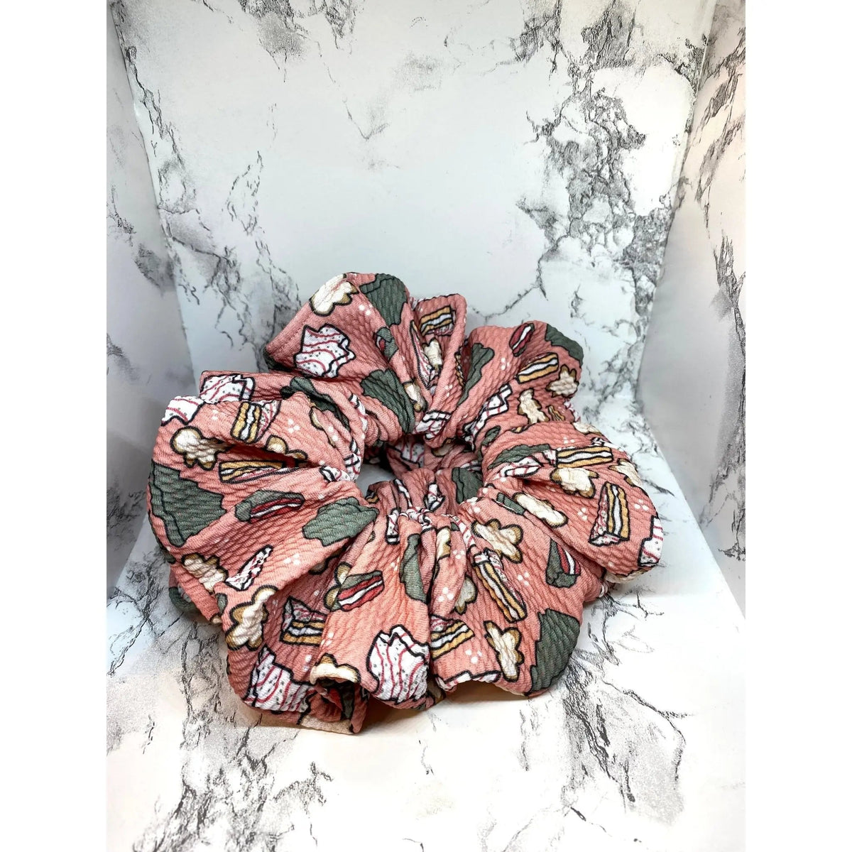 Pink Tree Cakes Christmas Bullet Scrunchie